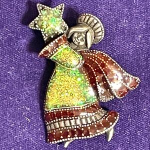 Elegant Multicolor Angel Brooch by OTC